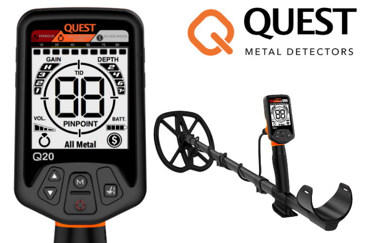 Quest Q20 Metalldetektor mit Raptor Spule